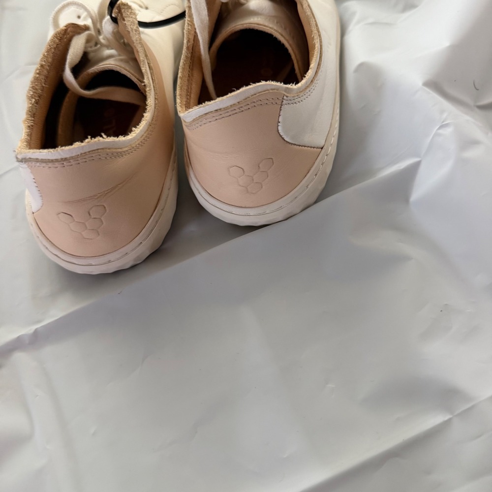 Vivobarefoot Womens Primus Lux Leather Barefoot Sneakers 39 White Tan Minimalist - Picture 8 of 8